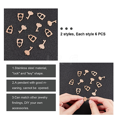 304 Stainless Steel Charms STAS-UN0012-03RG-1