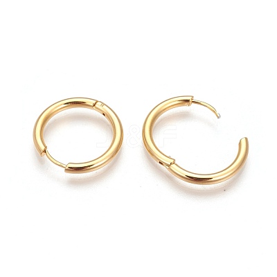 Ion Plating(IP) 304 Stainless Steel Hoop Earrings EJEW-P177-G-16-1