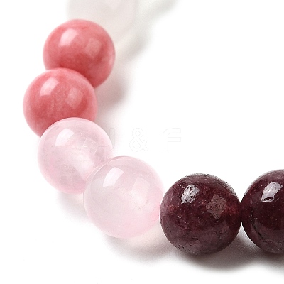 Bohemian Style Natural & Synthetic Mixed Gemstone Round Beaded Stretch Bracelets for Men NU8854-2-1