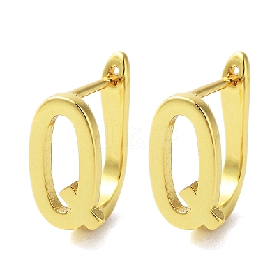 Brass Letter Stud Earrings for Women EJEW-A038-01Q-G-1