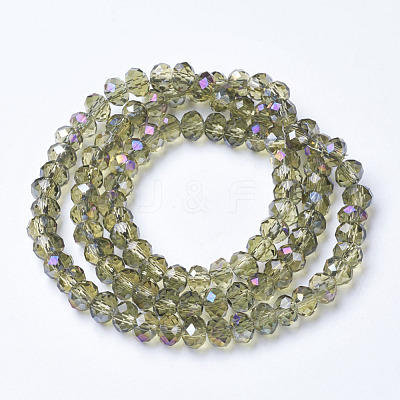 Electroplate Transparent Glass Beads Strands EGLA-A034-T6mm-F02-1