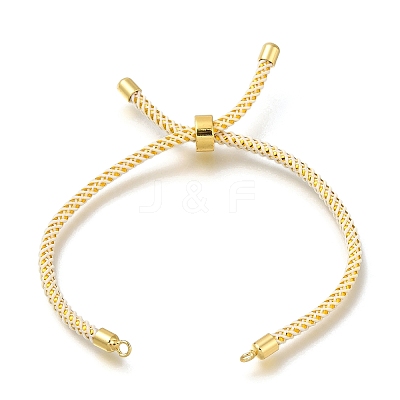 Braided Cotton Cord Slider Bracelet Making MAK-R001-01G-17-1