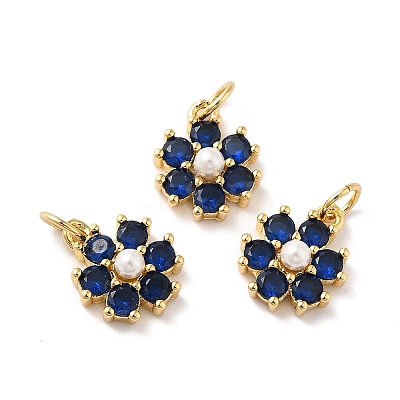 Rack Plating Brass Micro Pave Cubic Zirconia Charms KK-A160-22I-G-1