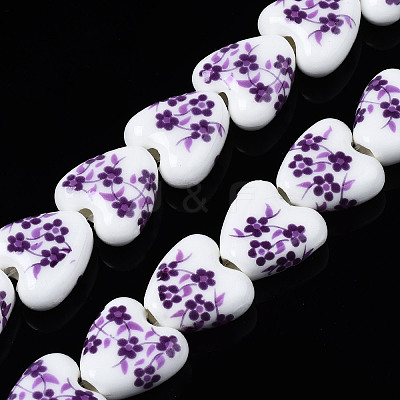 Handmade Porcelain Ceramic Beads Strands PORC-S502-041F-1