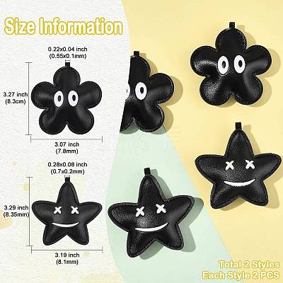 4Pcs 2 Styles Imitation Leather Pendants FIND-YW0007-59-1