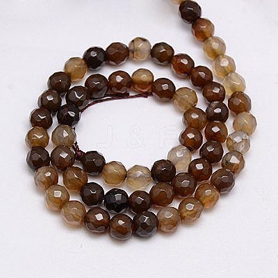 Natural Agate Beads Strands G-G580-6mm-10-1