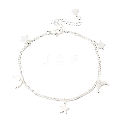 304 Stainless Steel Charm Bracelets BJEW-K305-14S-1