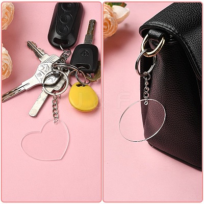 50Pcs 5 Styles Transparent Acrylic Disc Big Pendants TACR-YW0008-09-1