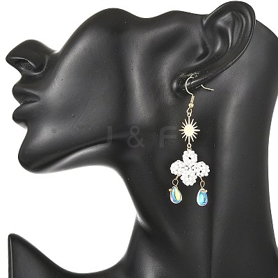 Glass Dangle Earrings EJEW-MZ00752-1