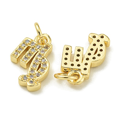 Rack Plating Brass Micro Pave Cubic Zirconia Pendants KK-K386-02B-G-1