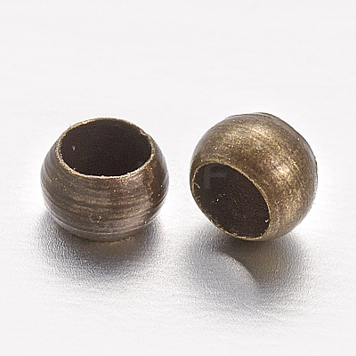Rondelle Brass Crimp Beads X-KK-L134-32AB-1