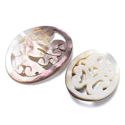 Natural Shell Carved Cabochons SHEL-L014-01-1