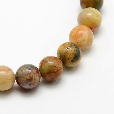 Round Natural Crazy Lace Agate Beads Strands G-P058C-01-1
