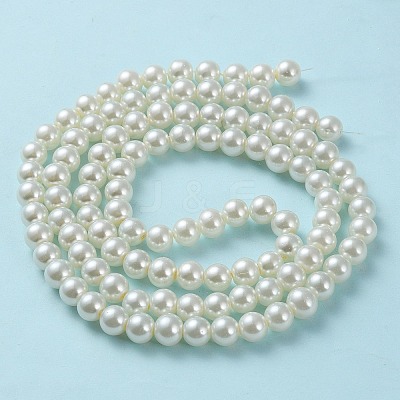 Baking Paint Pearlized Glass Pearl Round Bead Strands HY-Q330-8mm-02-1