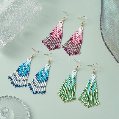 3Pair 304 Stainless Steel Boho Dangle Earrings EJEW-MZ00264-1