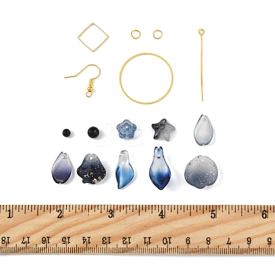 DIY Flower Glass Pendants Earrings Making Kits DIY-FS0009-01-1