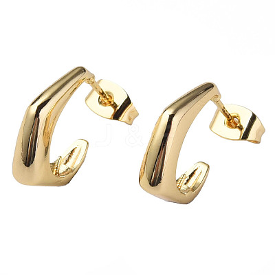 Brass Stud Earring Findings KK-N233-366-1