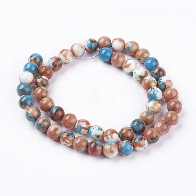 Synthetic Fossil Beads Strands G-L028-8mm-05-1