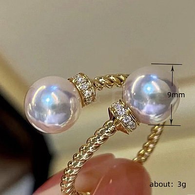 Brass Micro Pave Clear Cubic Zirconia Cuff Rings for Women FS-WG3C0F1-01-1