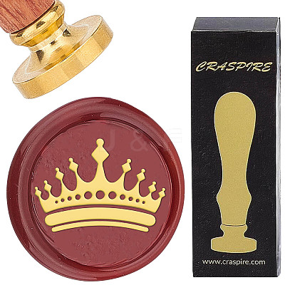 Brass Wax Seal Stamps with Wood Handle AJEW-WH0412-0054-1