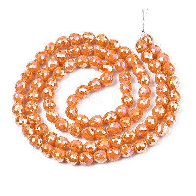 Electroplate Opaque Solid Color Glass Beads Strands EGLA-N002-26-B03-1