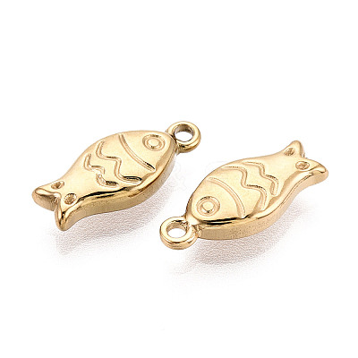 304 Stainless Steel Fish Charms STAS-T069-06G-1