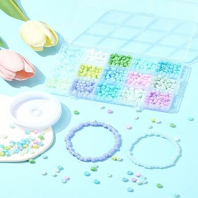 DIY Column Glass Seed Beads Bracelets Making Kits SEED-FS0001-38-1