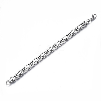 Non-Tarnish 201 Stainless Steel Byzantine Chain Bracelets BJEW-S057-73-1
