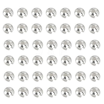 100Pcs 925 Sterling Silver Crimp Beads Covers FIND-PH0017-84-1