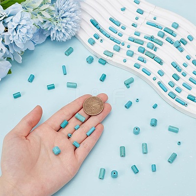 339Pcs 7 Sizes Synthetic Turquoise Beads G-AR0006-10-1