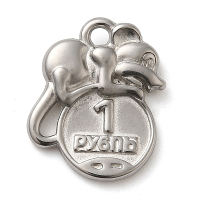 304 Stainless Steel Pendants STAS-M070-08P-1
