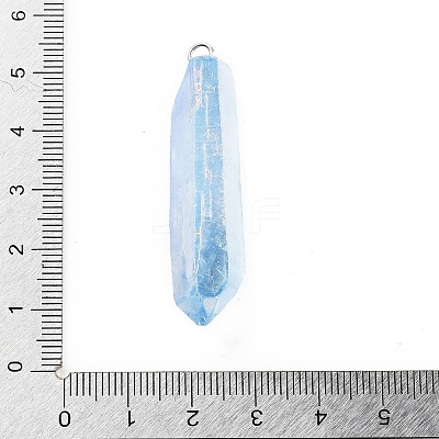 Electroplated Natural Quartz Pendants G-P315-B01-10P-1