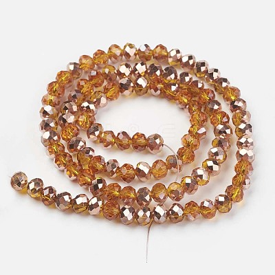 Electroplate Transparent Glass Beads Strands EGLA-A034-T8mm-N16-1