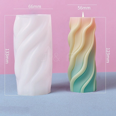 Wavy Pillar DIY Silicone Candle Molds PW-WG74984-01-1