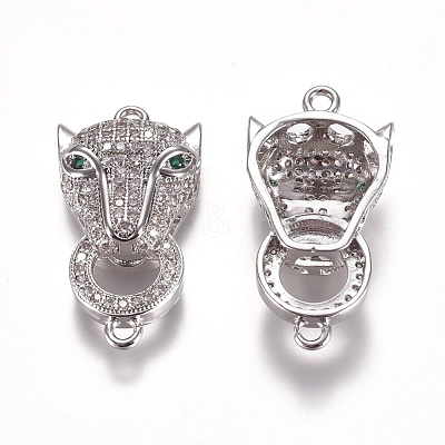 Brass Micro Pave Cubic Zirconia Links connectors ZIRC-K081-45P-1