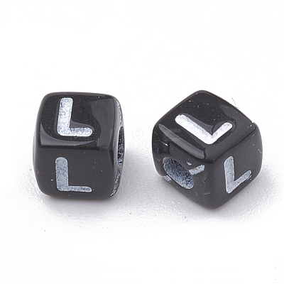 Opaque Horizontal Hole Acrylic Beads X-SACR-N002-01-1