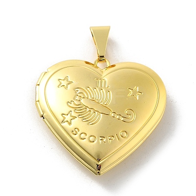 Brass Locket Pendants KK-C092-25G-09-1