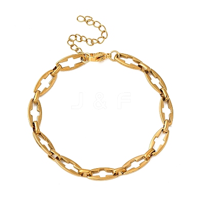 304 Stainless Steel Hollow Cross-Linked Chain Bracelets for Women BJEW-JB12295-01-1
