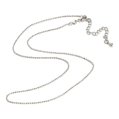 Long-Lasting Plated Brass Ball Chain Necklaces NJEW-G105-01P-1