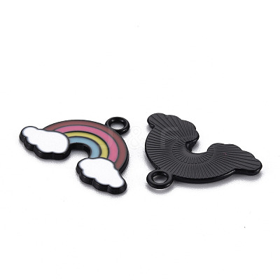 Spray Painted Alloy Enamel Pendants ENAM-N055-026-B01-NR-1
