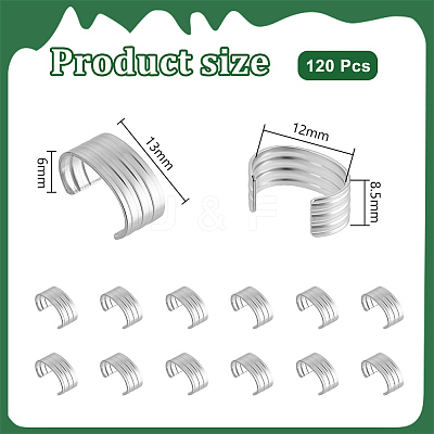 120Pcs Brass Folding Crimp Ends KK-PH0014-10P-1
