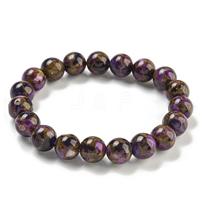 Round Synthetic Gold Clinquant Stone Stretch Bracekets G-P549-02A-05-1