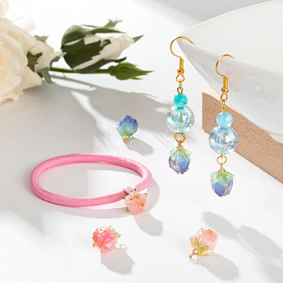 10Pcs 5 Colors Handmade Flower Pendants KY-LS0001-06-1