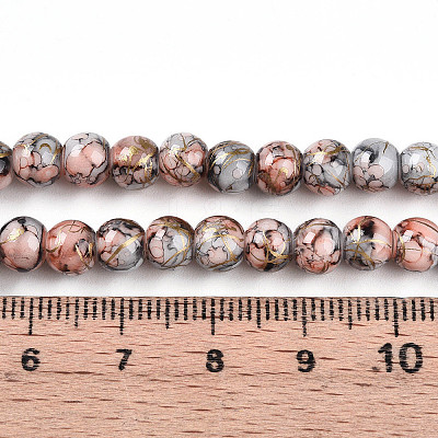 Baking Paint Glass Beads Strands DGLA-N003-6mm-B05-1