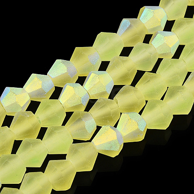 Imitate Austrian Crystal Bicone Frosted Glass Beads Strands EGLA-A039-T2mm-MB21-1