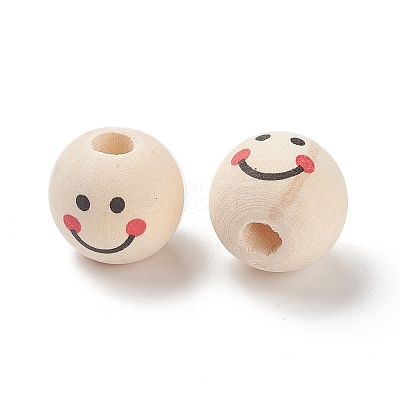(Defective Closeout Sale: Wood Textured and
Stain) Natural Wood Printed European Beads WOOD-XCP0001-65-1