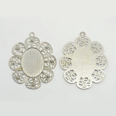 Alloy Pendant Cabochon Settings PALLOY-CJX88-P-LF-1