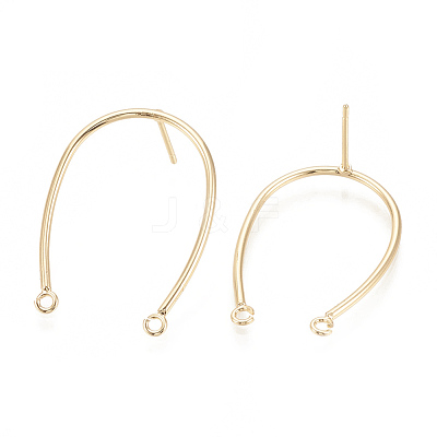 Brass Stud Earring Findings X-KK-S345-254-1