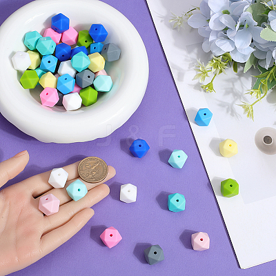60Pcs 10 Colors Food Grade Eco-Friendly Silicone Beads SIL-SP0001-05-1