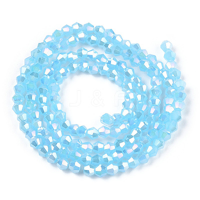 Imitation Jade Electroplate Glass Beads Strands EGLA-A039-J2mm-B03-1